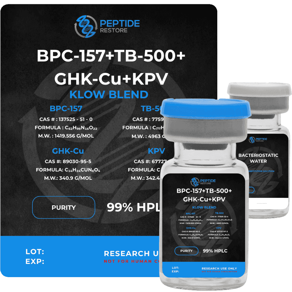 BPC-157 + TB-500 + KPV + GHK-Cu (Klow Blend), 10/10/10/40mg